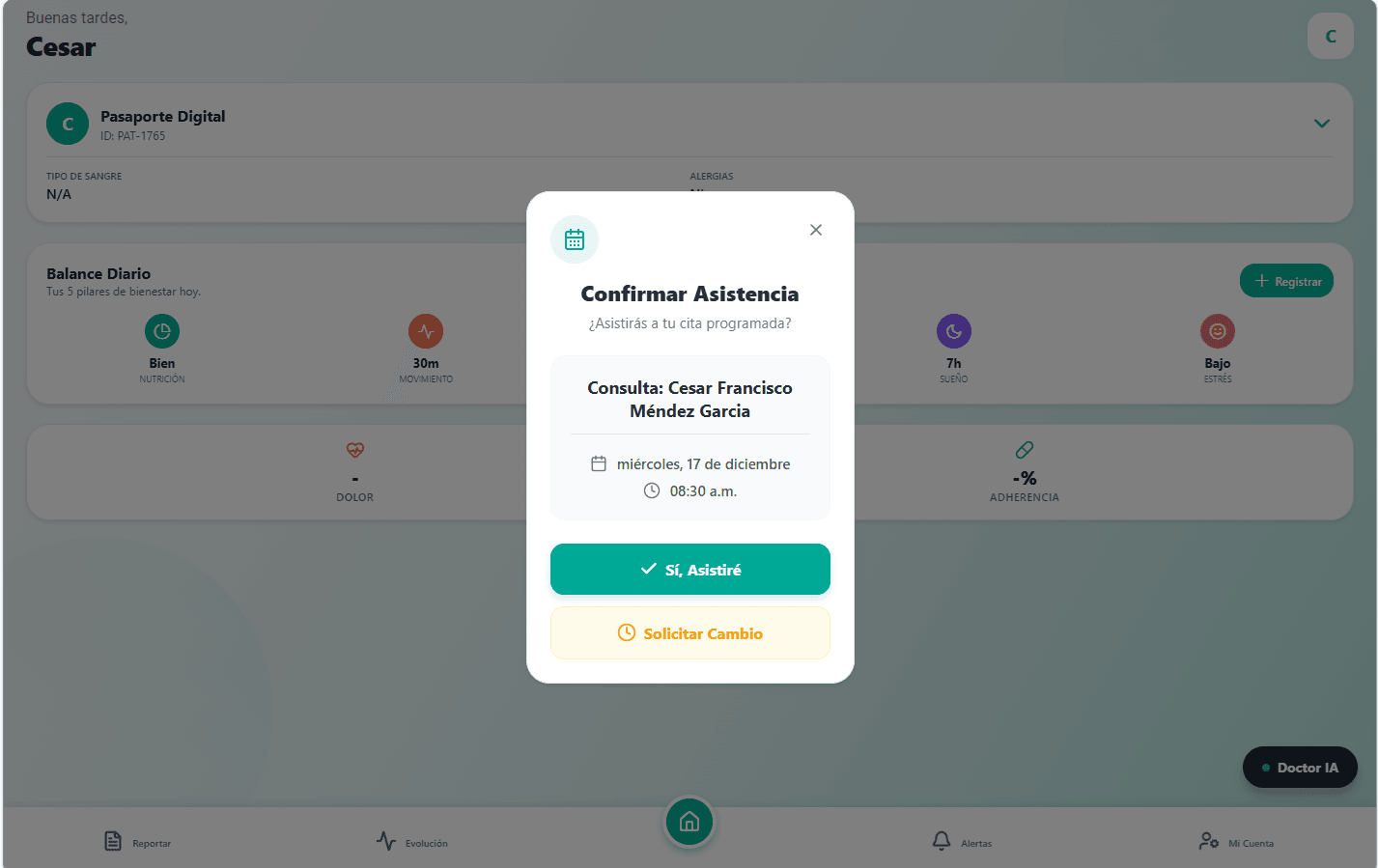 App de AMIA Pacientes: próxima cita, indicaciones del médico y acceso al expediente desde el teléfono.